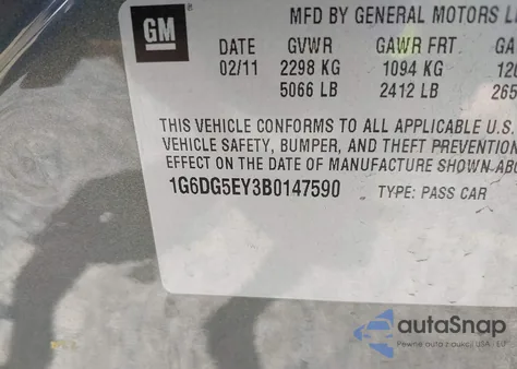 2011 Cadillac Cts Luxury Collection из США, поврежденный, VIN 1G6DG5EY3B0147590